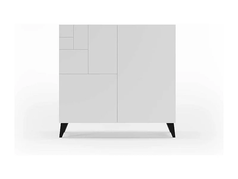 Zapatero modelo 512 acabado blanco patas negro, 90x90x27 (alto x ancho x fondo)