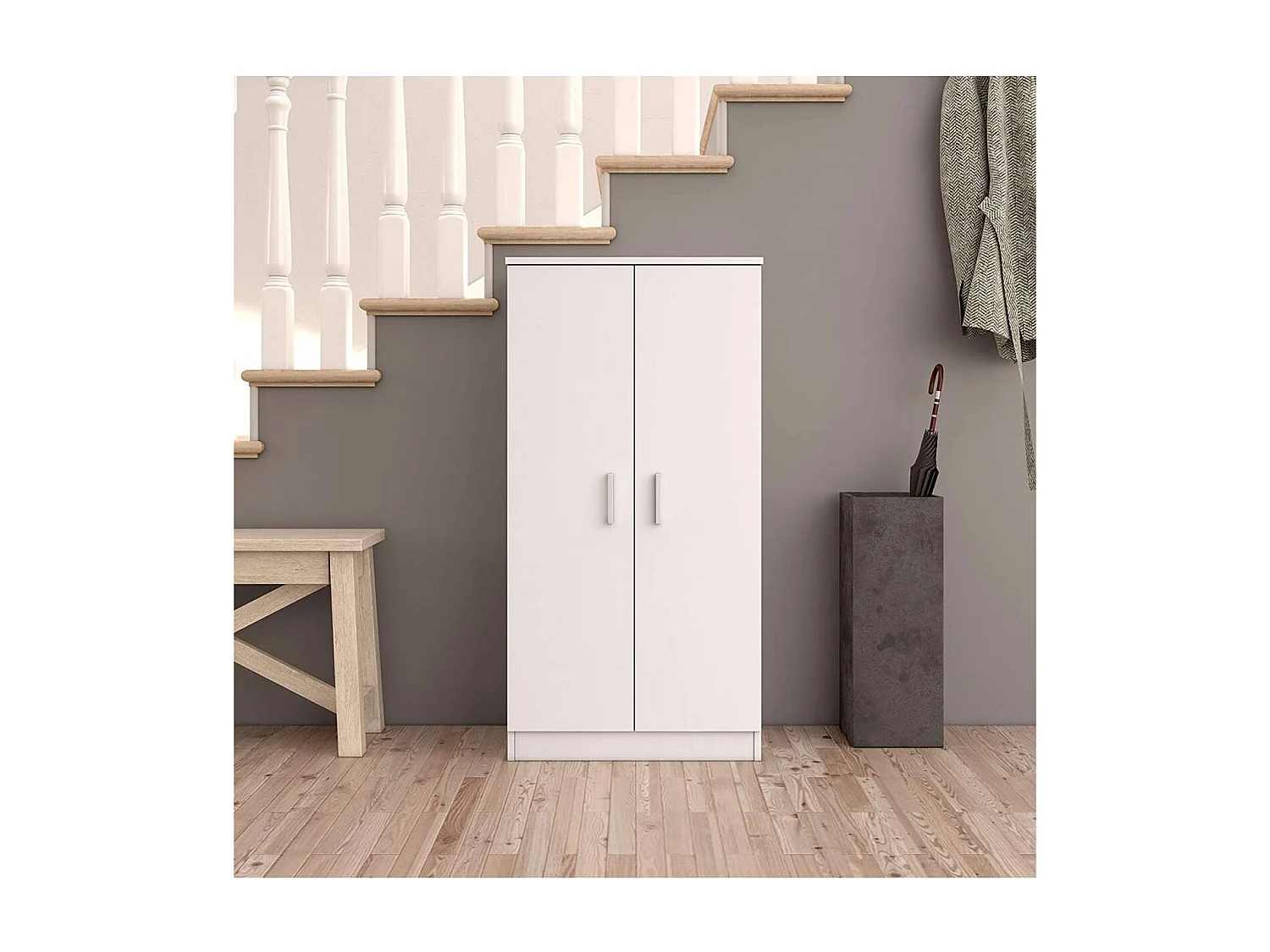 Armario multiusos 2 puertas Sfera en blanco 55 cm(ancho) 108 cm(altura) 35 cm(fondo)