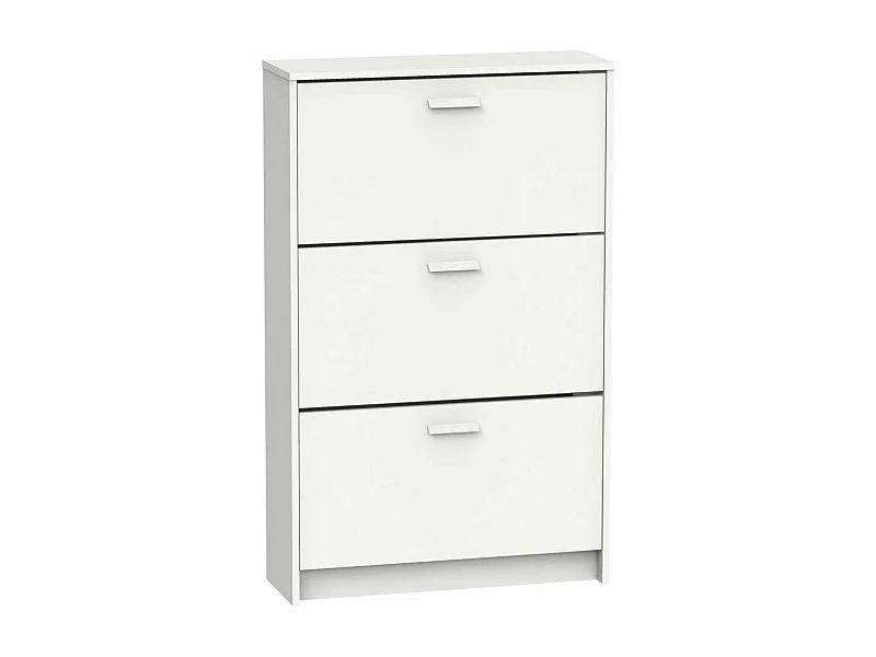 Zapatero 3 trampones Toledo en blanco. 74cm(ancho) 119.5cm(altura) 25cm(fondo)