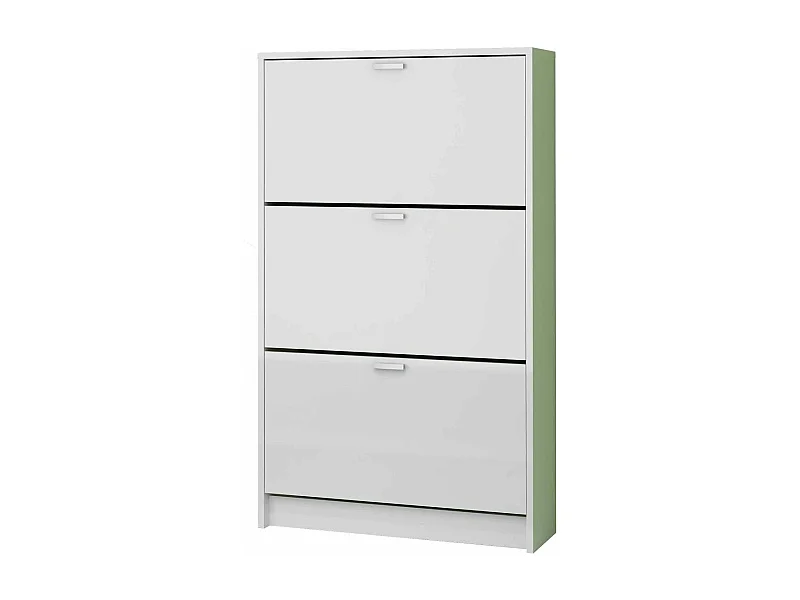 Mueble Zapatero Pili con 3 trampones en blanco. 70 cm(ancho) 120 cm(altura) 25 cm(fondo)