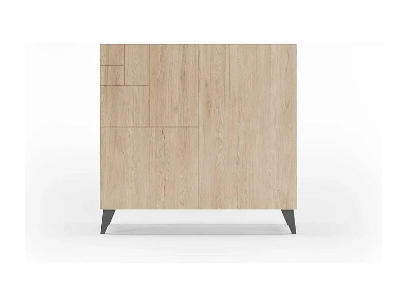 Zapatero modelo 512 acabado roble claro patas en grafito, 90x90x27 (alto x ancho x fondo)