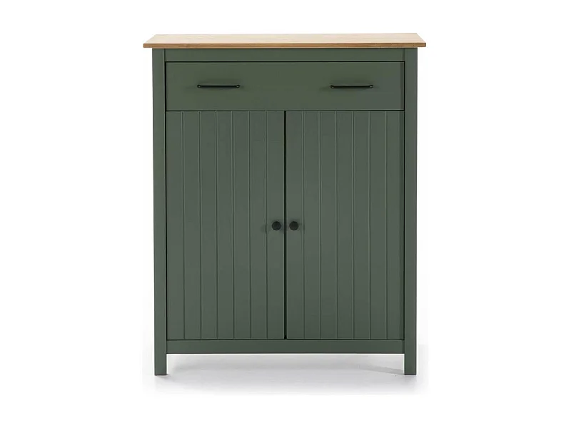 Mueble auxiliar 2 puertas 1 cajón Mariana acabado verde, 110 cm(alto) 90 cm(ancho) 40 cm(
