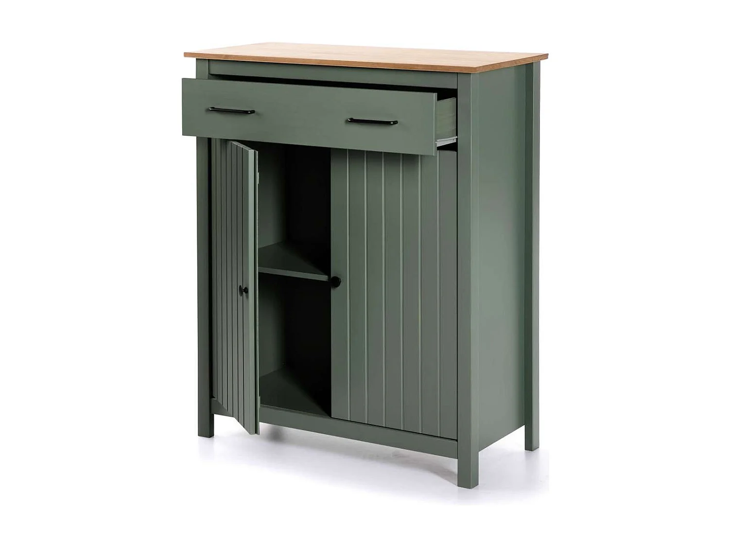 Mueble auxiliar 2 puertas 1 cajón Mariana acabado verde, 110 cm(alto) 90 cm(ancho) 40 cm(