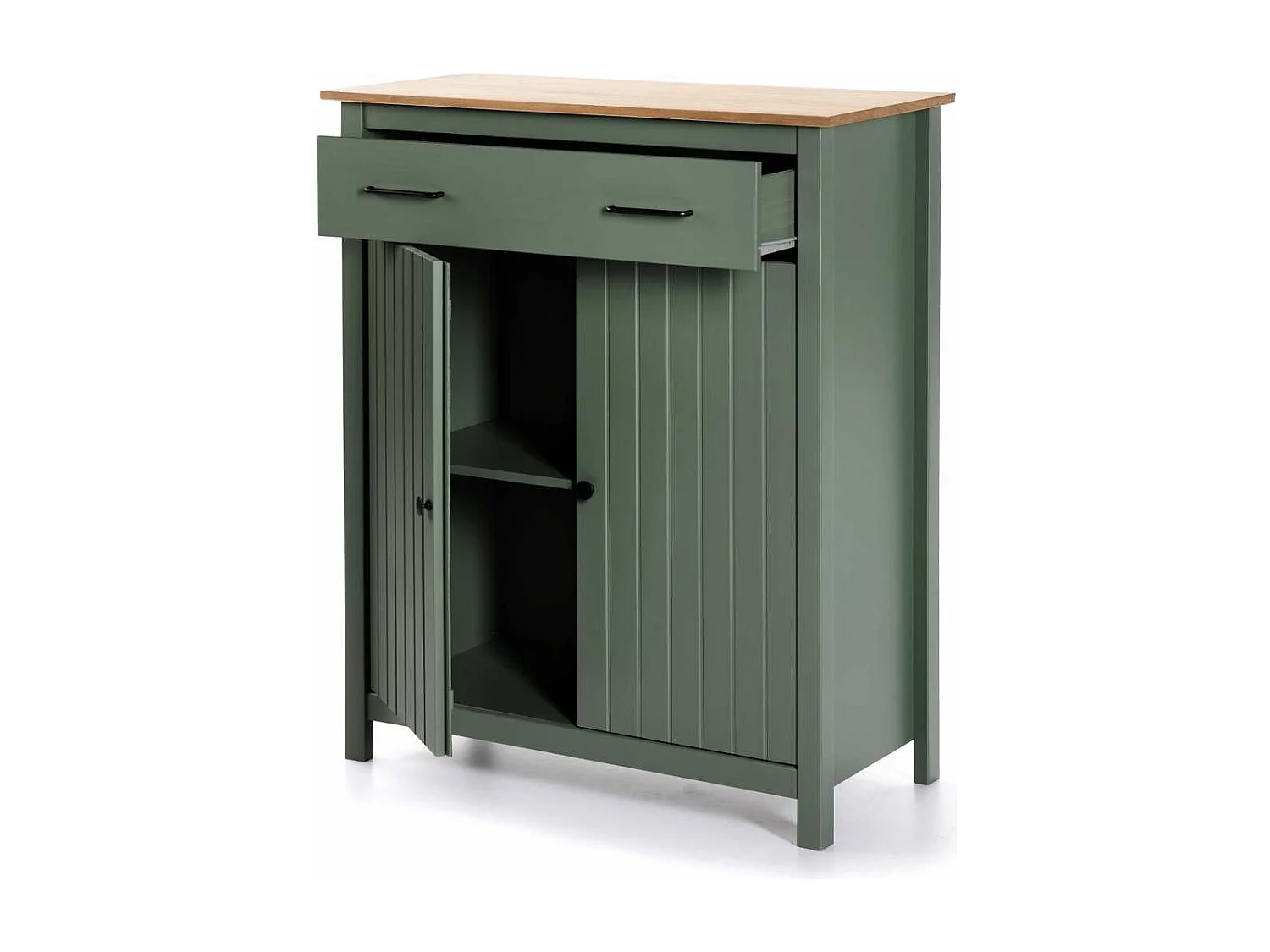 Mueble auxiliar 2 puertas 1 cajón Mariana acabado verde, 110 cm(alto) 90 cm(ancho) 40 cm(