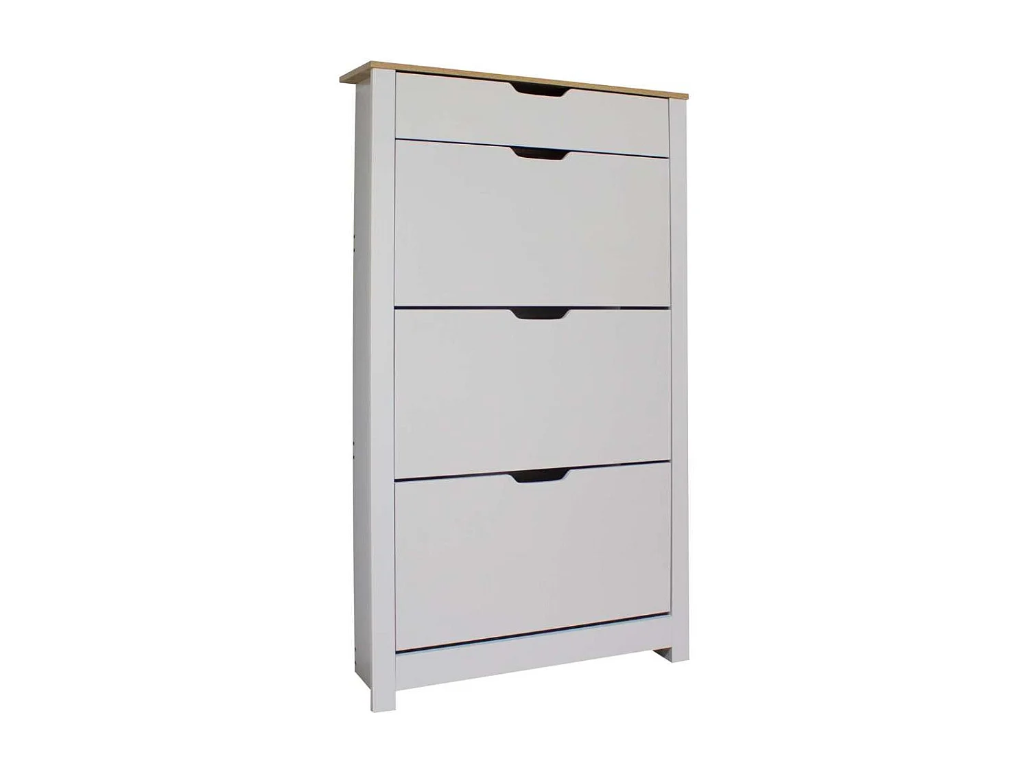 Armario Zapatero 3 trampones 1 cajón acabado blanco 78cm(ancho) 140cm(altura) 24cm(fondo)