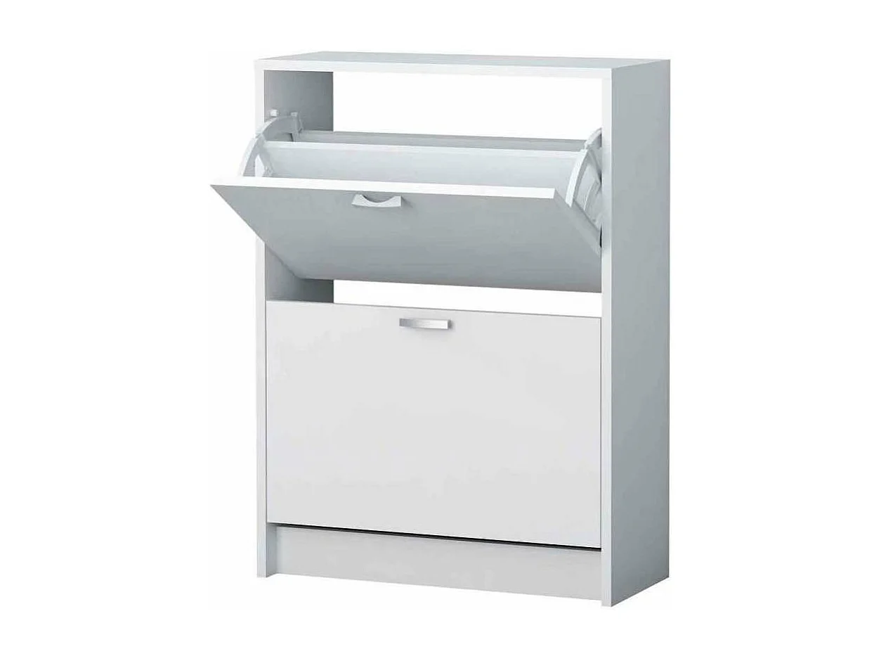 Mueble Zapatero Manila con 2 trampones en blanco. 60 cm(ancho) 81.6 cm(altura) 25 cm(fondo