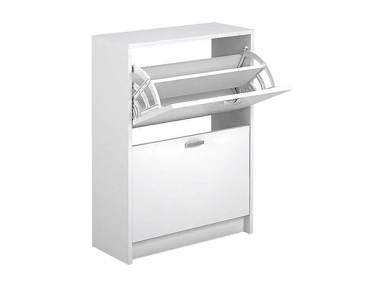 Mueble Zapatero Manila con 2 trampones en blanco. 60 cm(ancho) 81.6 cm(altura) 25 cm(fondo