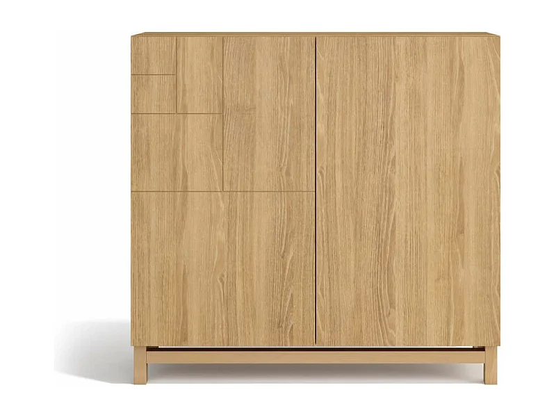 Zapatero 2 puertas modelo 513 acabado roble oscuro, 90x90x27 (alto x ancho x fondo)