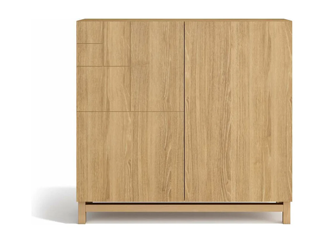 Zapatero 2 puertas modelo 513 acabado roble oscuro, 90x90x27 (alto x ancho x fondo)