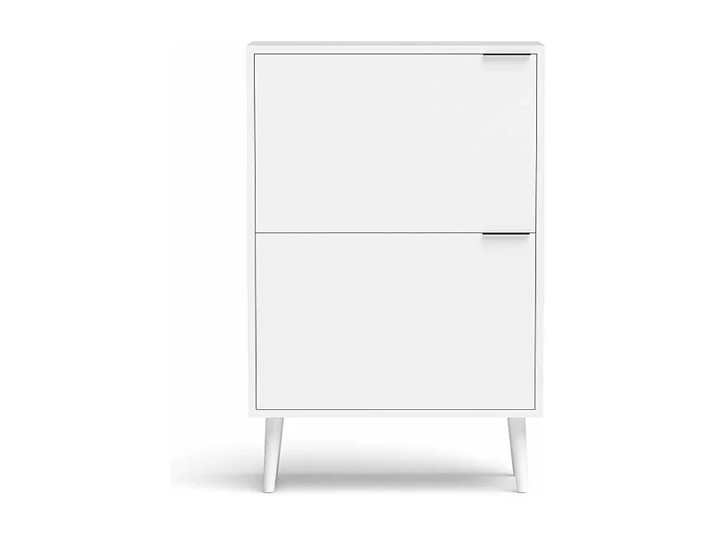 Zapatero 2 trampones modelo 527 acabado blanco, 92x60x25 (alto x ancho x fondo)