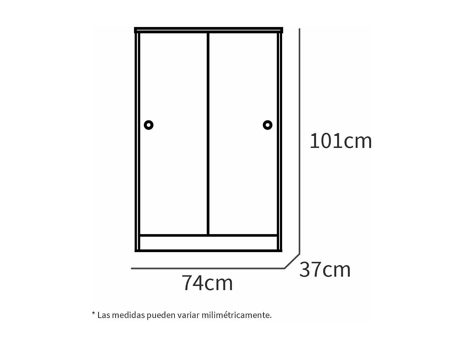 Armario bajo multiusos Tibet 2 correderas acabado roble cambrian/blanco, 120 cm(alto)74 cm