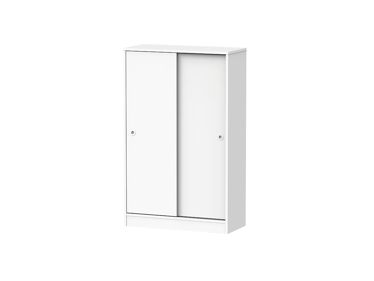 Armario bajo multiusos Tibet 2 correderas acabado blanco mate, 120 cm(alto)74 cm(ancho)33