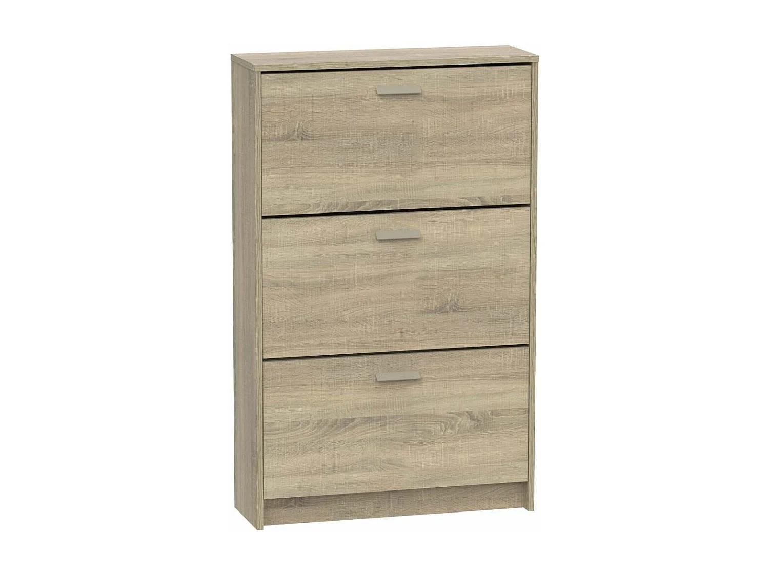 Zapatero 3 trampones Toledo en roble cambrian. 74cm(ancho) 119.5cm(altura) 25cm(fondo)