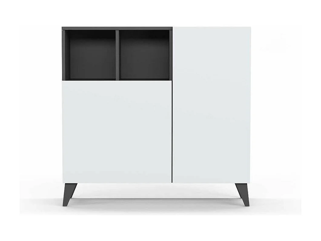 Zapatero modelo 510, acabado grafito/blanco, 90x90x26 (alto x ancho x fondo)