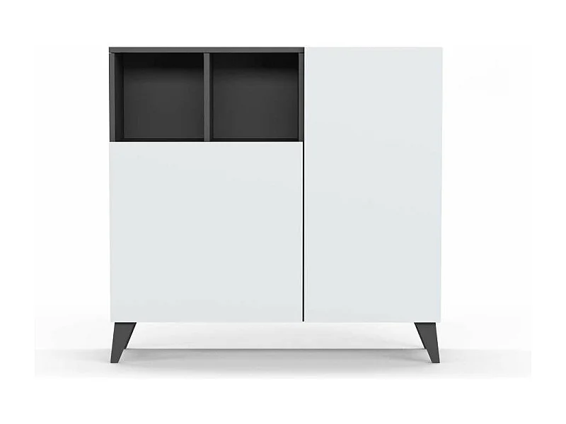 Zapatero modelo 510, acabado grafito/blanco, 90x90x26 (alto x ancho x fondo)