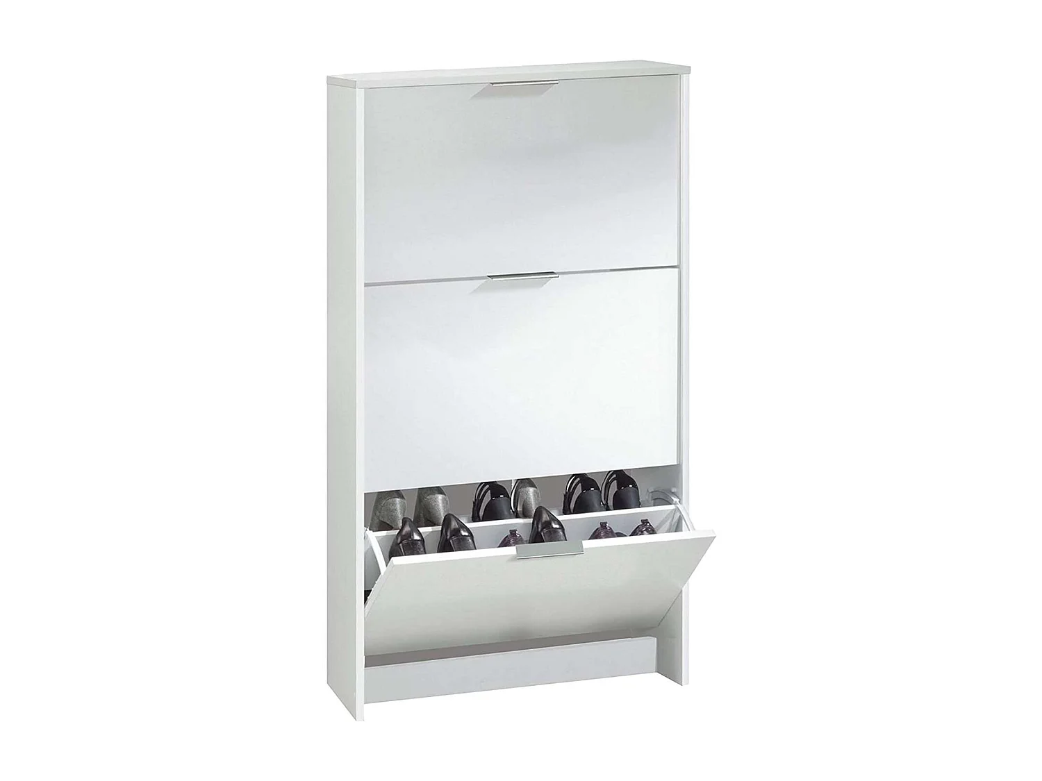 Mueble Zapatero 3 trampones Almanzora acabado blanco, 60 cm(ancho) 113 cm(altura) 22 cm(fo