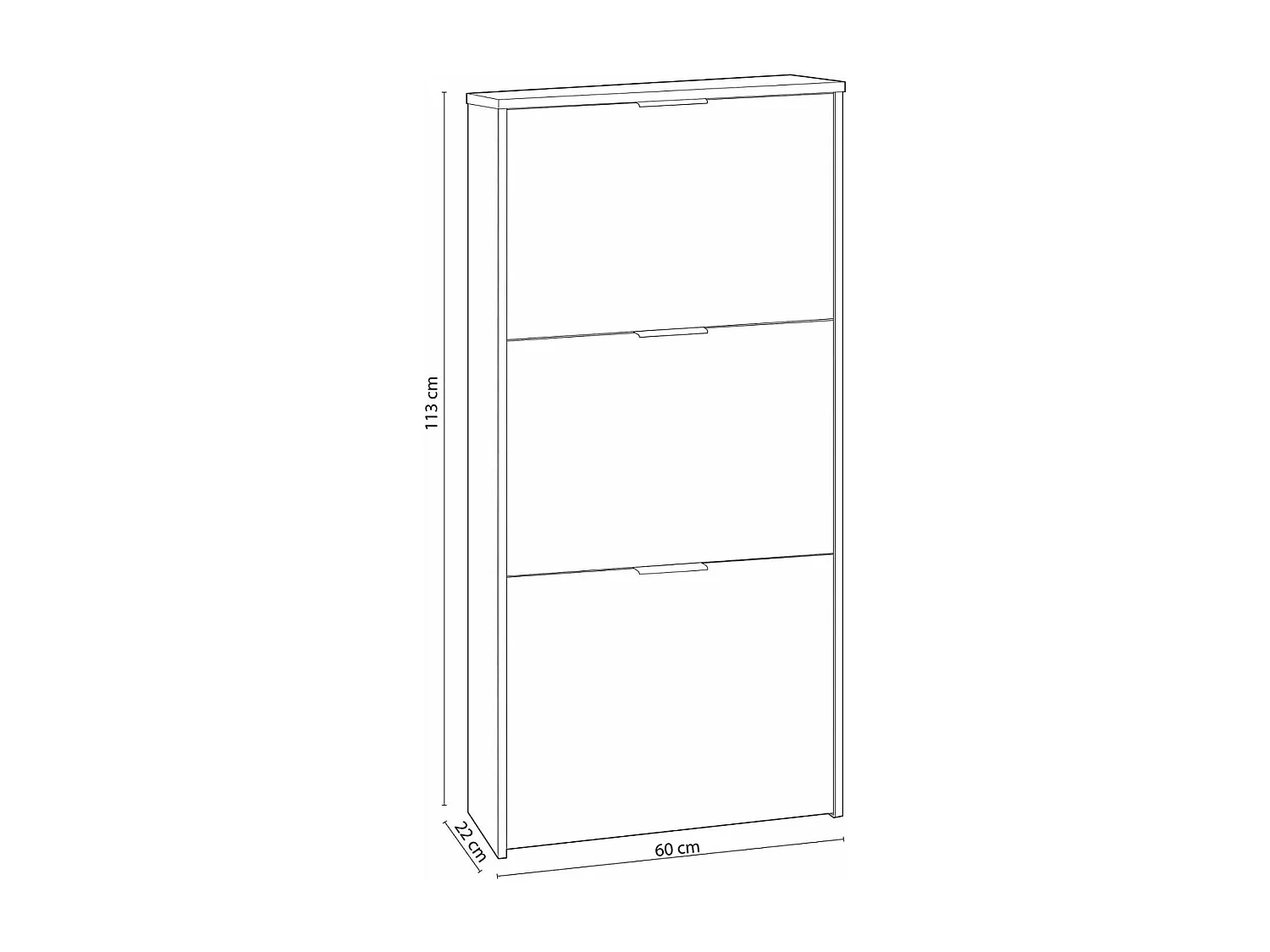 Mueble Zapatero 3 trampones Almanzora acabado blanco, 60 cm(ancho) 113 cm(altura) 22 cm(fo