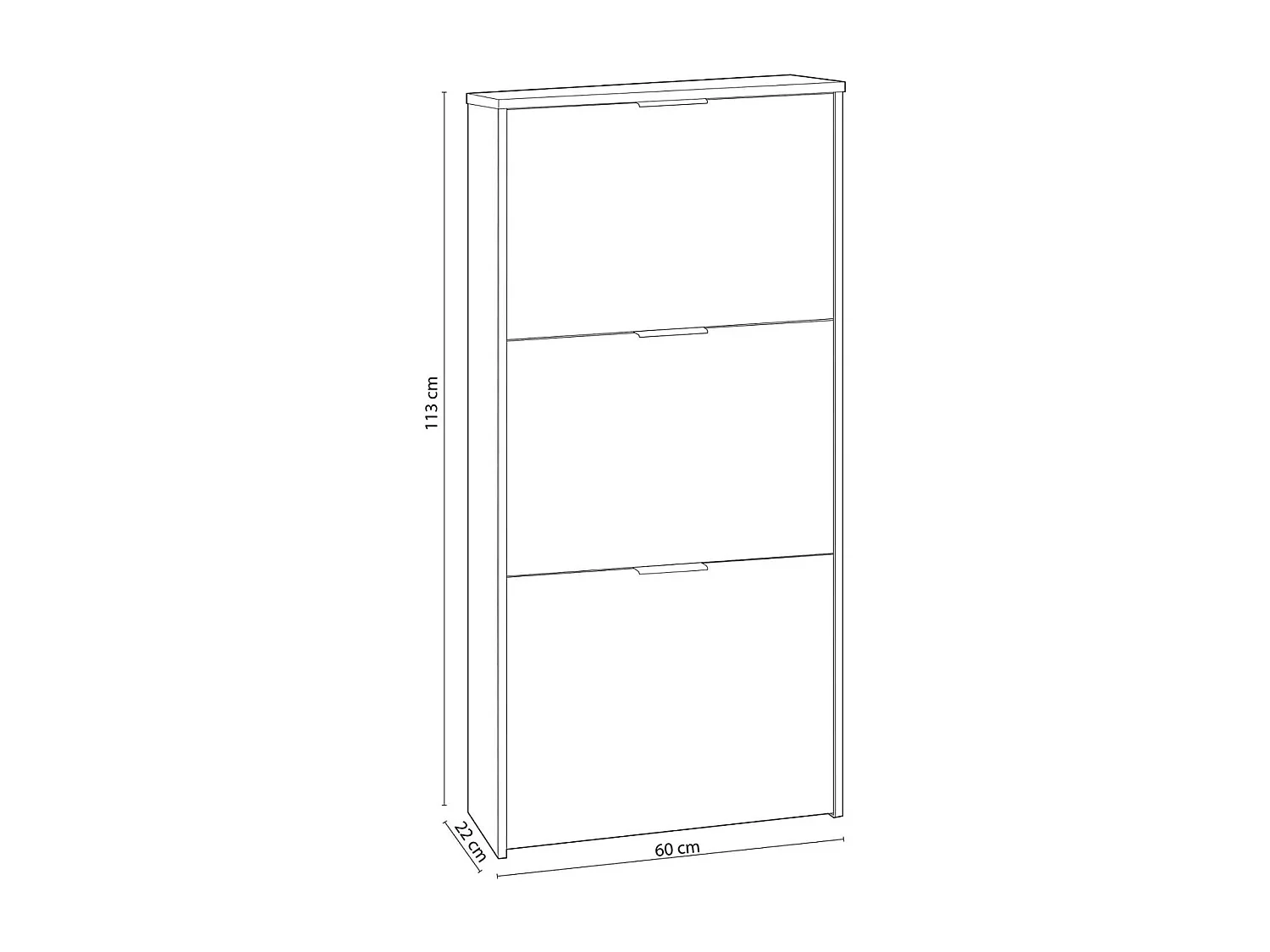 Mueble Zapatero 3 trampones Almanzora acabado blanco, 60 cm(ancho) 113 cm(altura) 22 cm(fo