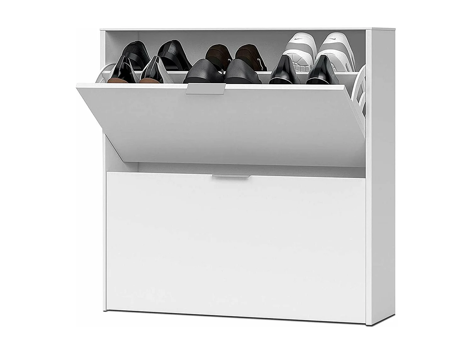 Zapatero 2 trampones Almanzora acabado blanco, 75 cm(ancho) 76 cm(altura) 22 cm(fondo)