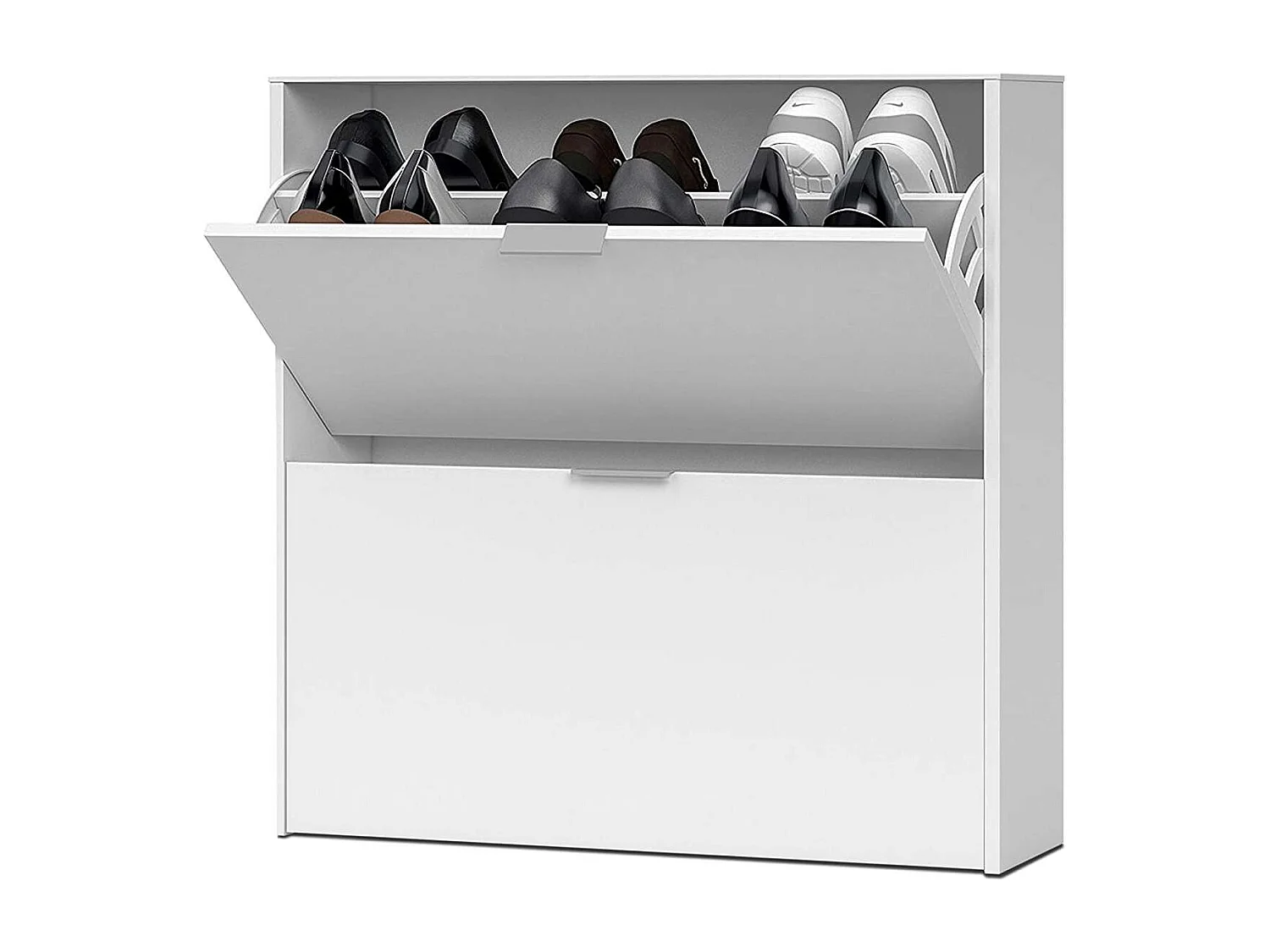 Zapatero 2 trampones Almanzora acabado blanco, 75 cm(ancho) 76 cm(altura) 22 cm(fondo)