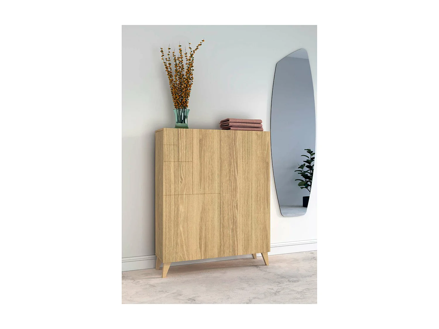 Zapatero 2 puertas modelo 514 acabado roble oscuro , 112x90x27 (alto x ancho x fondo)