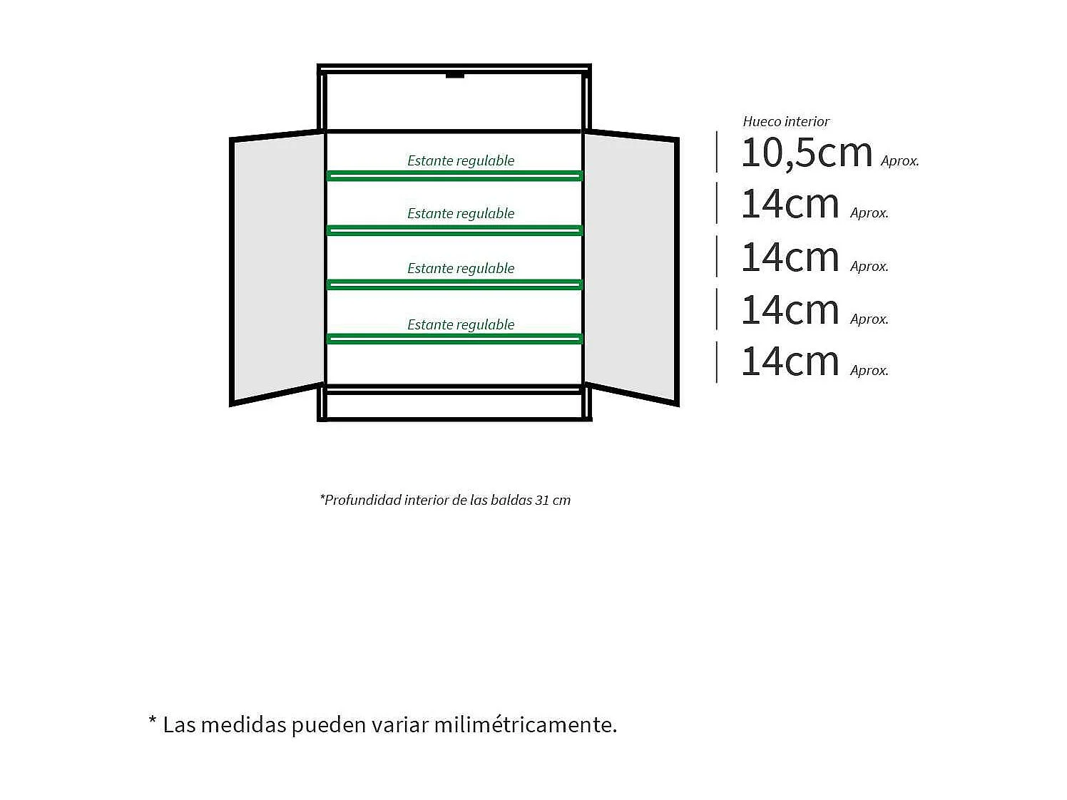 Armario Zapatero o recibidor Berlin en blanco y roble. 75 cm(ancho) 101 cm(altura) 36 cm(f