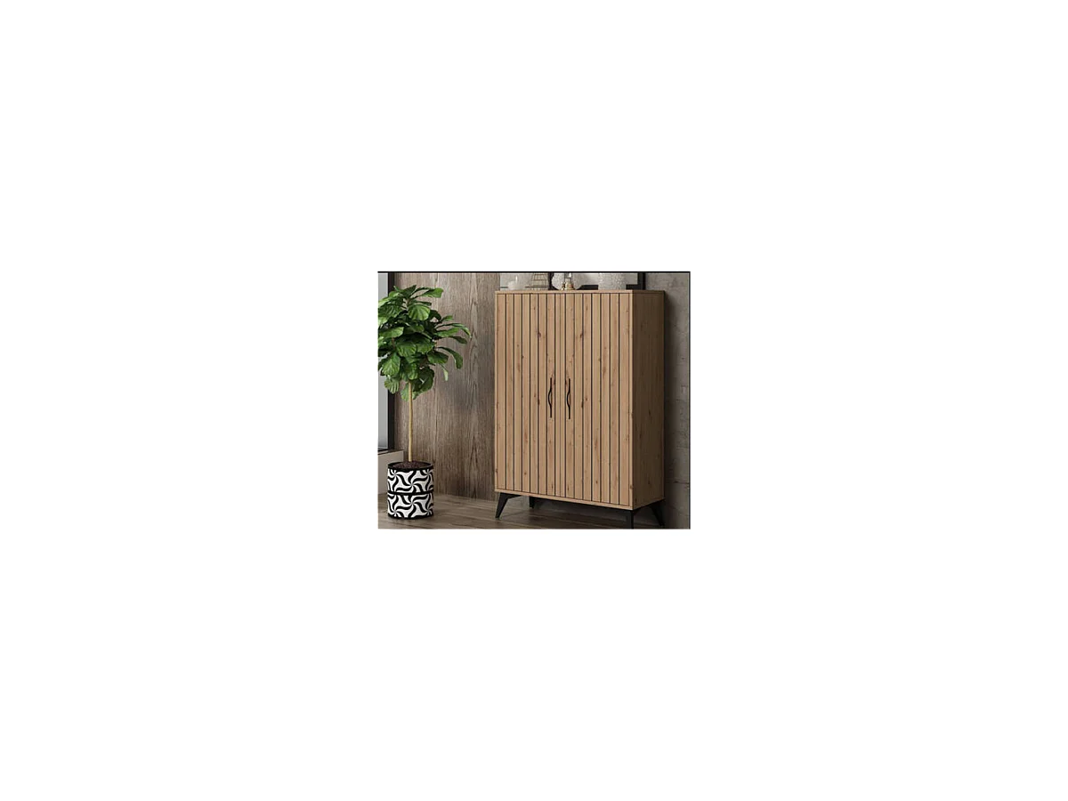 Armario zapatero 2 puertas Alicia en color roble amazonia. 80cm(ancho) 115cm(altura) 33cm(