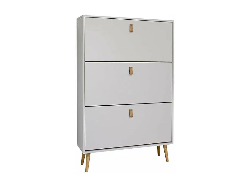 Armario Zapatero 3 trampones Md-Aldeire acabado blanco 80cm(ancho) 128.5cm(altura) 23.5cm(