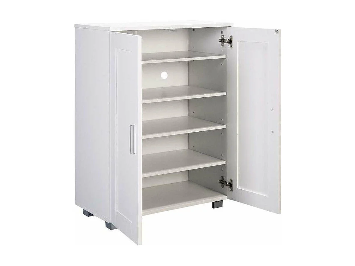 Armario Zapatero 2 puertas Md-María acabado blanco, 60cm(ancho) 84cm(altura) 33cm(fondo)