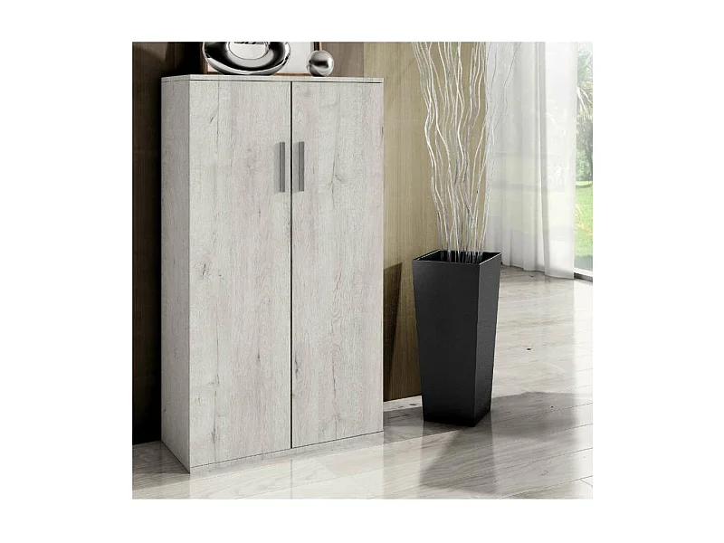 Armario zapatero 2 puertas Ariadna en color ártico. 60cm(ancho) 120cm(altura) 33cm(fondo)