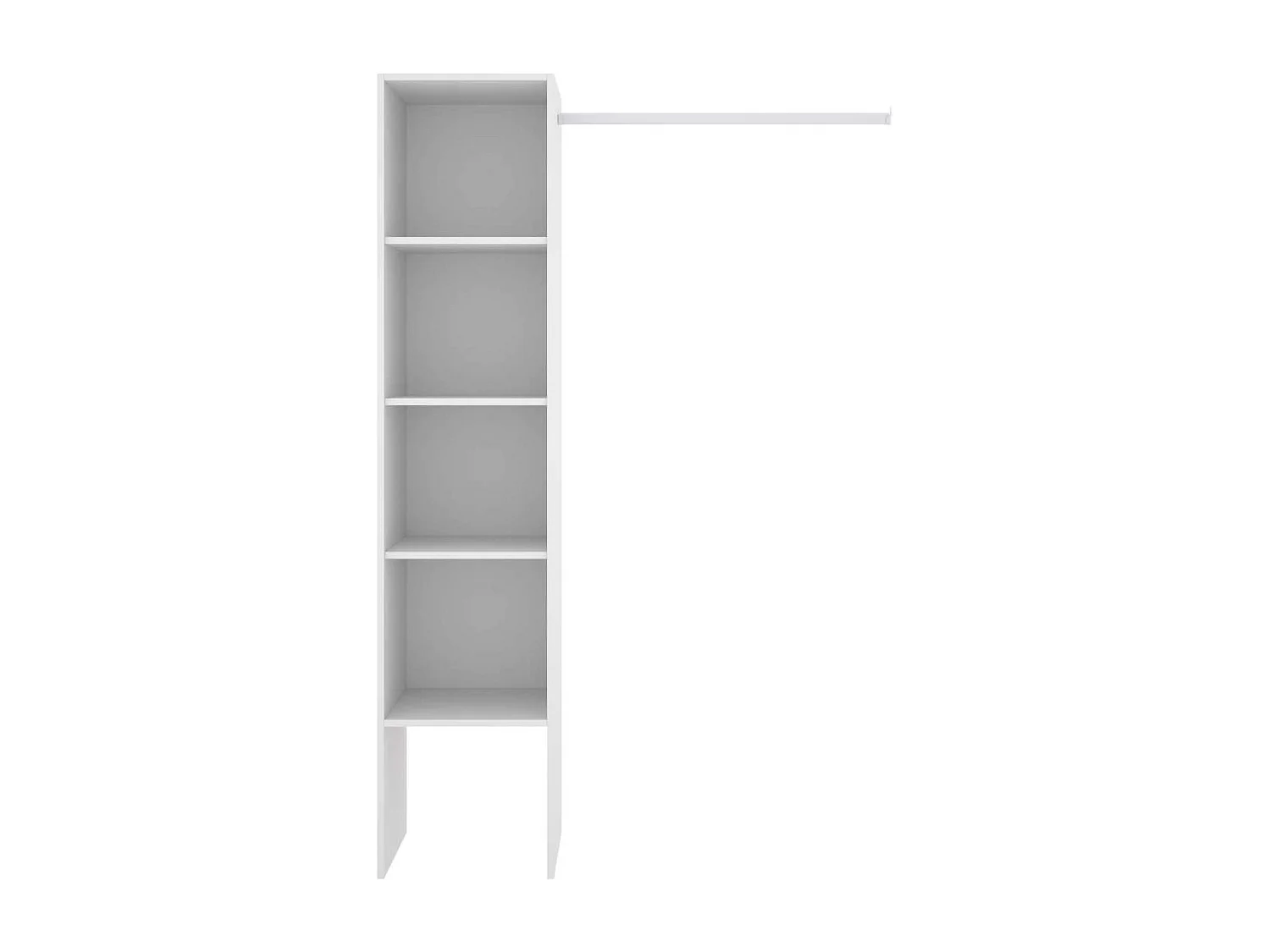 Vestidor Reus con estantes y barra de colgar en blanco, 185cm(alto) 138cm(ancho) 40cm(fond