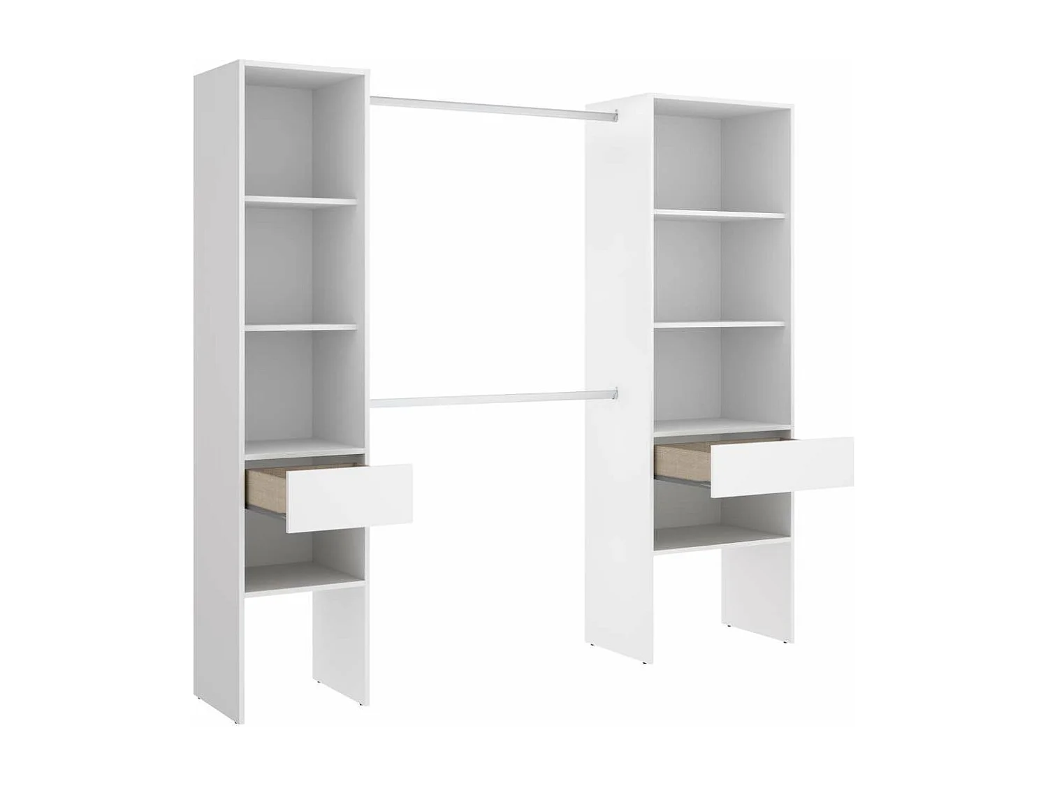 Vestidor Siles para dormitorio con baldas y dos cajones acabado blanco 185 cm(alto)200 cm(