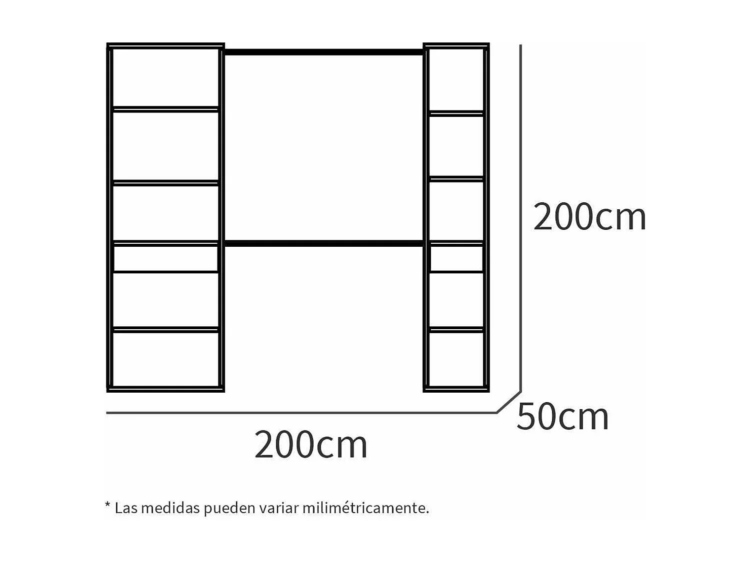 Armario vestidor Cloe acabado blanco 200 CM (ALTO) X 200 CM (ANCHO) X 50 CM (FONDO)
