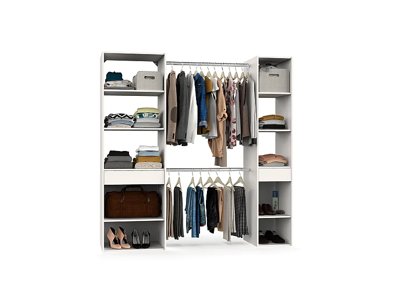 Armario vestidor Cloe acabado blanco 200 CM (ALTO) X 200 CM (ANCHO) X 50 CM (FONDO)