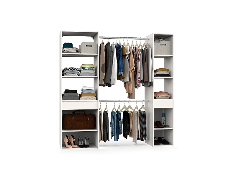 Armario vestidor Cloe acabado blanco 200 CM (ALTO) X 200 CM (ANCHO) X 50 CM (FONDO)