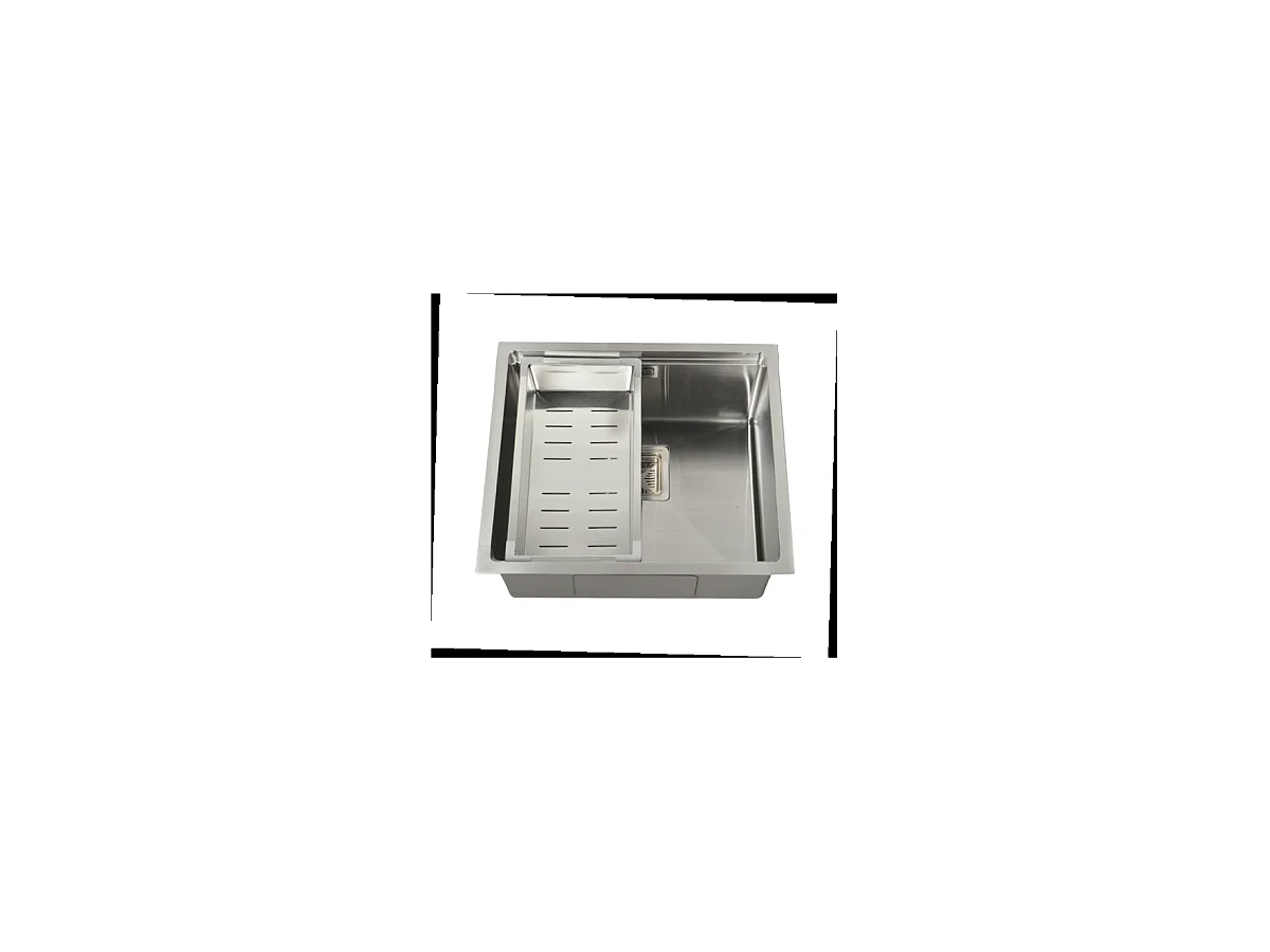 Fregadero de un seno en inox con bandeja Kenia 21,5 cm(alto) 44 cm(ancho) 44 cm(largo)