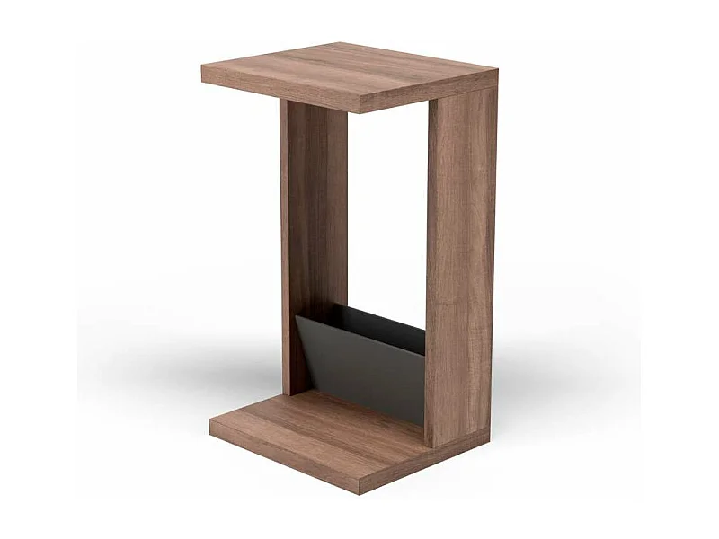 Mesa velador 553 para salón acabado nogal claro/grafito, 71 cm(alto)40 cm(ancho)35 cm(lar