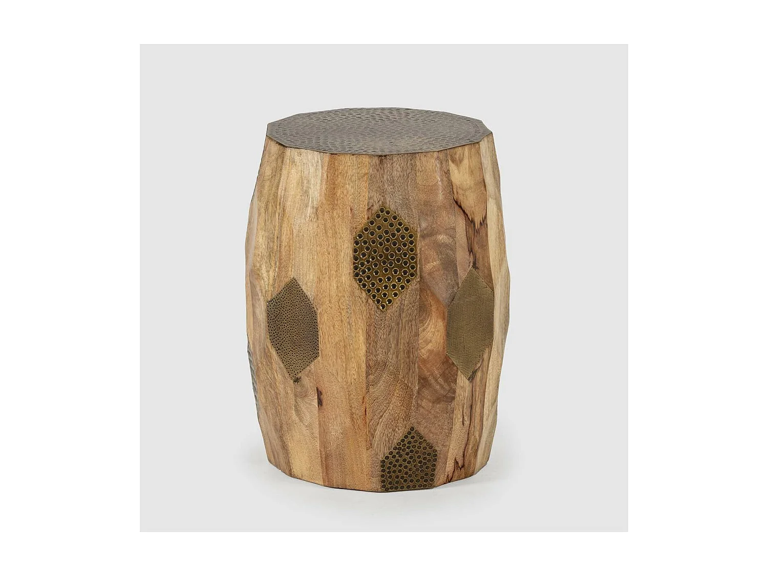 Mesa auxiliar de rincón modelo Fabiola en madera de mango, 46cm(alto) 29cm(ancho) 29cm(fo