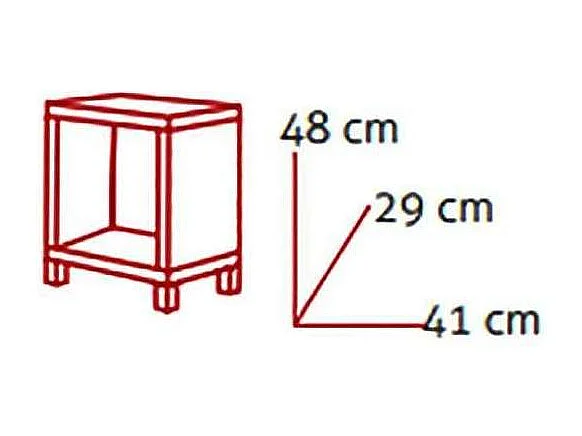 Mesita auxiliar kubox 1x1 acabado negro, 48 cm (alto) 41cm (ancho) 29 cm(fondo)