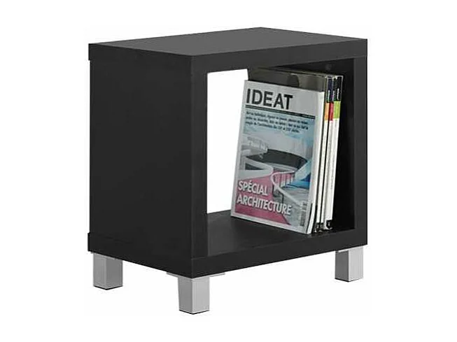 Mesita auxiliar kubox 1x1 acabado negro, 48 cm (alto) 41cm (ancho) 29 cm(fondo)