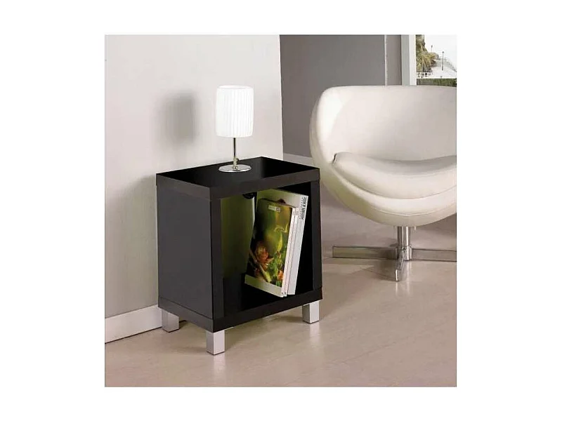 Mesita auxiliar kubox 1x1 acabado negro, 48 cm (alto) 41cm (ancho) 29 cm(fondo)