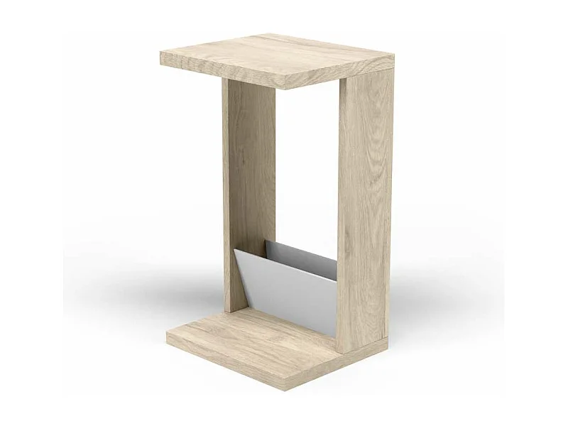 Mesa velador 553 para salón acabado roble claro/blanco, 71 cm(alto)40 cm(ancho)35 cm(larg