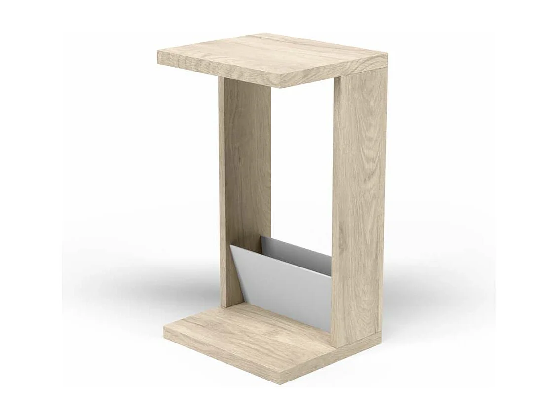 Mesa velador 553 para salón acabado roble claro/blanco, 71 cm(alto)40 cm(ancho)35 cm(larg