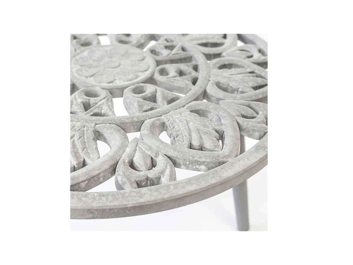 Mesa auxiliar redonda barata acabado gris, 46cm(alto) 48cm(ancho) 36cm(largo)