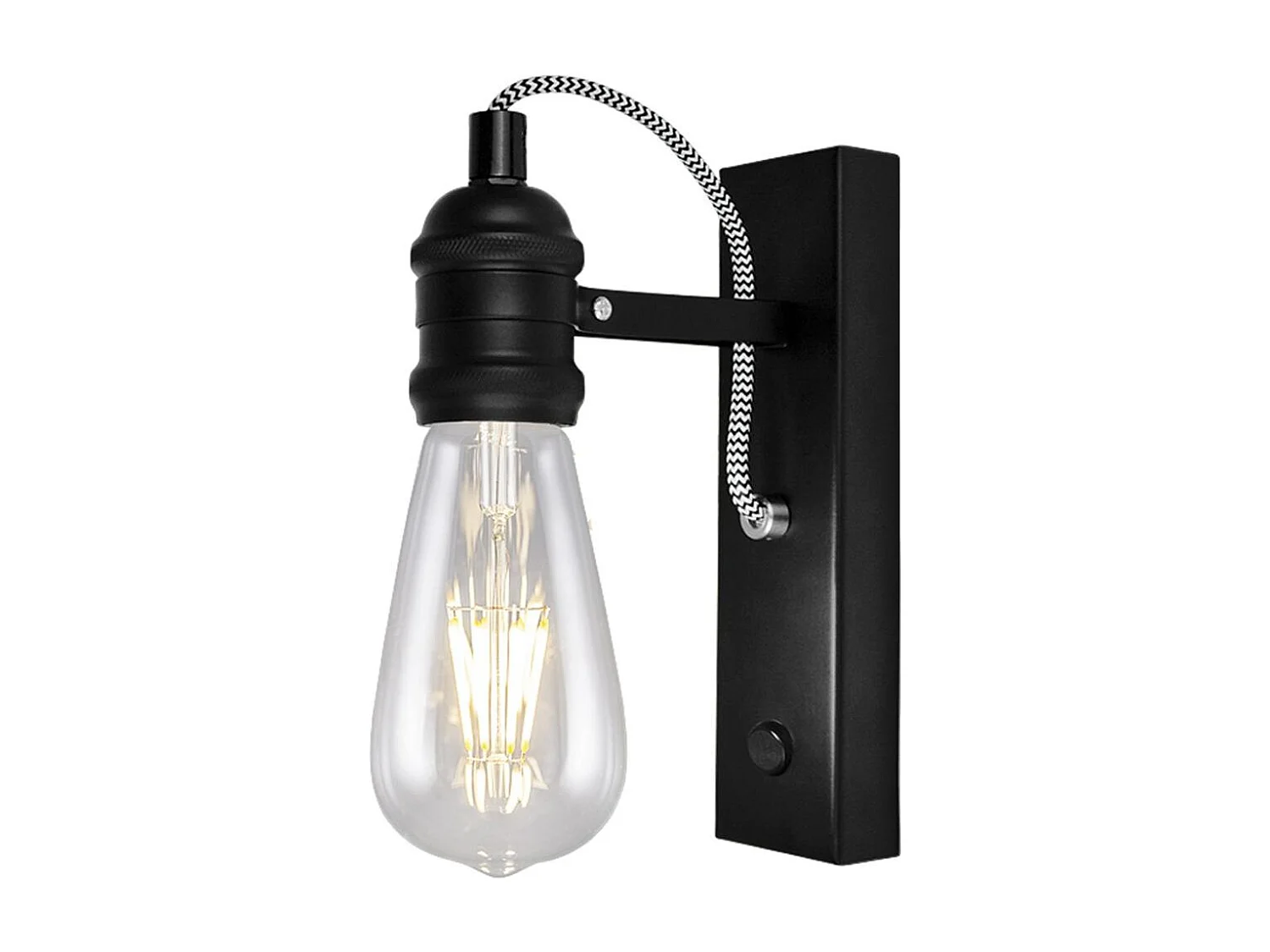 Aplique de pared modelo Kilian acabado negro 22cm(alto) 5cm(ancho) 15cm(fondo)