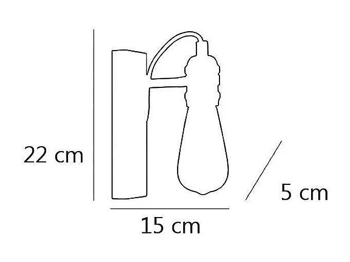Aplique de pared modelo Kilian acabado negro 22cm(alto) 5cm(ancho) 15cm(fondo)