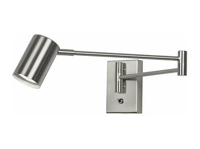 Aplique de pared led modelo Romeo acabado niquel satinado, 8cm(ancho) 63cm (fondo) 12cm(al