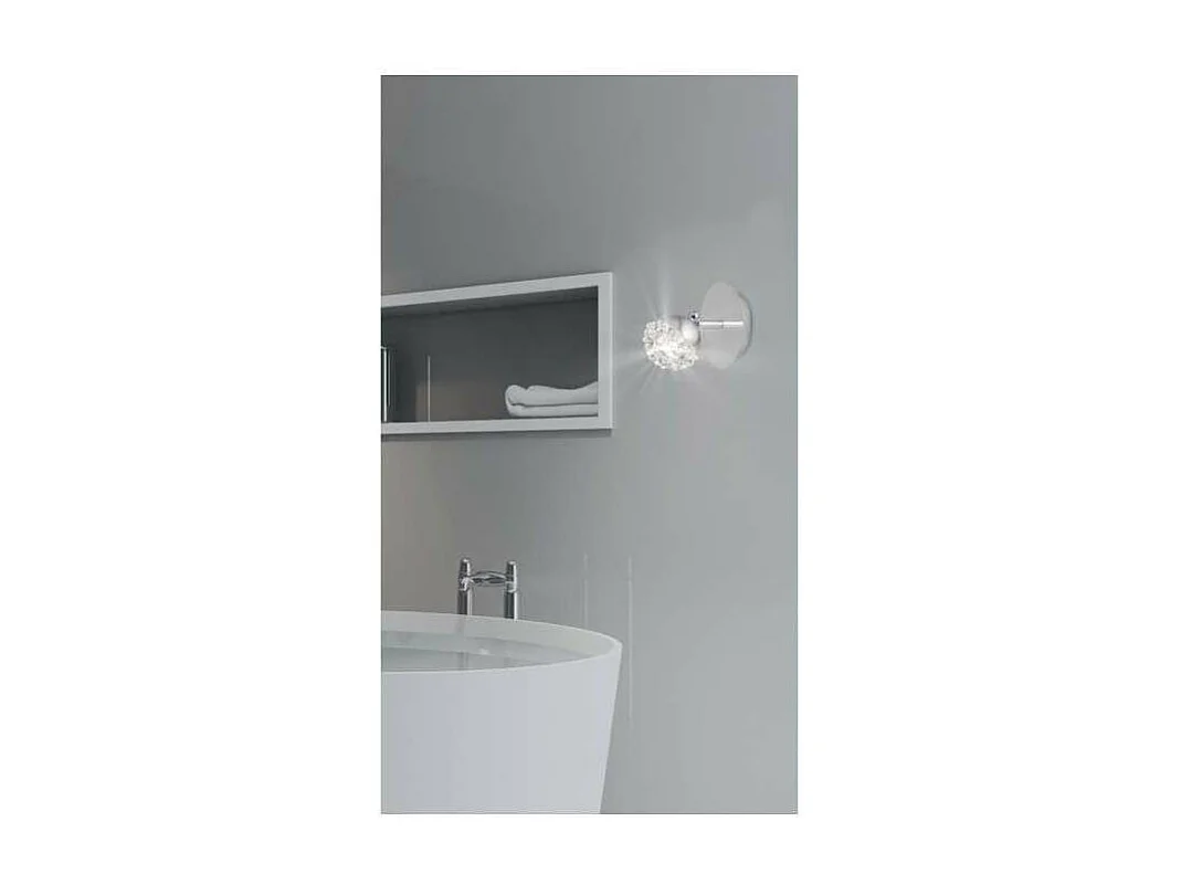 Aplique de pared modelo Azalea acabado cromo 12cm (alto) 12cm(ancho) 7 cm(fondo