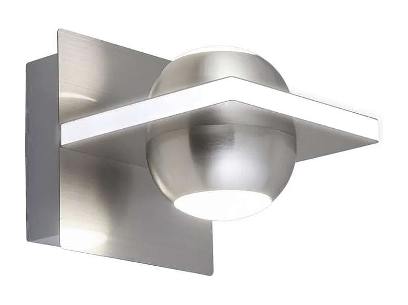 Aplique a pared modelo Fanton acabado niquel satinado 12 cm(alto) 12 cm(ancho) 16 cm (fond