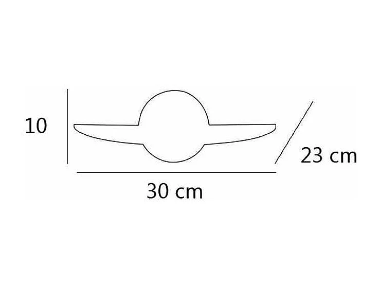 Aplique de pared modelo Nube acabado niquel satinado 10 cm(alto) 30 cm(ancho) 23 cm (fondo